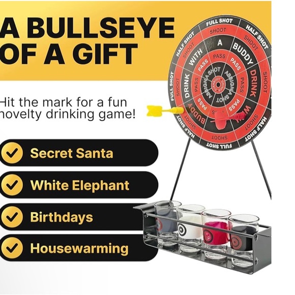 Dartboard Drinking Game Set with Shot Glasses - Picture 4 of 4